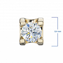 14K Yellow Gold Pendant with 1 Round-Cut Lab-Created Diamond 0.758 CT.TW