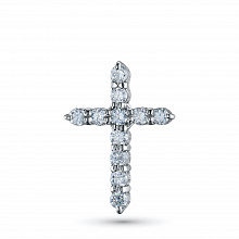 14K White Gold Pendant with 11 Round-Cut Lab-Created Diamonds 0.508 CT.TW