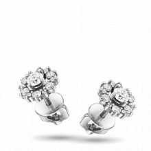 14K White Gold Earring Studs with 26 Round-Cut Lab-Created Diamonds 0.833 CT.TW