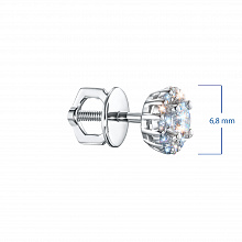 14K White Gold Earring Studs with 26 Round-Cut Lab-Created Diamonds 0.711 CT.TW
