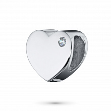 Sterling Silver Pendant with 1 Round-Cut Diamond 0.006 CT.TW