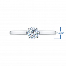 14K White Gold Ring with 1 Round-Cut Lab-Created Diamond 0.32 CT.TW