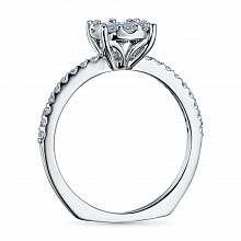 Sterling Silver Ring with 28 Round-Cut Lab-Created Diamonds 0.593 CT.TW
