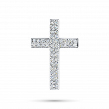 Sterling Silver Pendant with 46 Round-Cut Lab-Created Diamonds 0.289 CT.TW