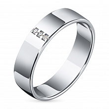 Sterling Silver Ring with 3 Round-Cut Lab-Created Diamonds 0.029 CT.TW