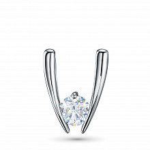 14K White Gold Pendant with 1 Round-Cut Lab-Created Diamond 0.339 CT.TW