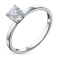 14K White Gold Ring with 1 Round-Cut Lab-Created Diamond 0.565 CT.TW - изображение 1