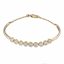 14K Yellow Gold Bracelet with 63 Round-Cut Lab-Created Diamonds 1.352 CT.TW