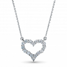 Sterling Silver Necklace with 16 Round-Cut Lab-Created Diamonds 0.652 CT.TW
