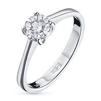 White Gold Ring with 9 Round-Cut Lab-Created Diamonds 0.156 CT.TW - изображение 1