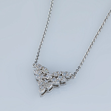 Sterling Silver Necklace with 24 Round-Cut Lab-Created Diamonds 0.335 CT.TW