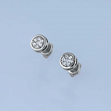 White Gold Earring Studs with 14 Round-Cut Diamonds 0.21 CT.TW