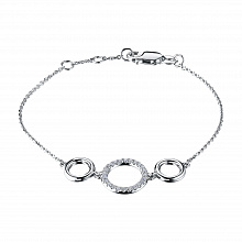 Sterling Silver Bracelet with 24 Round-Cut Lab-Created Diamonds 0.158 CT.TW