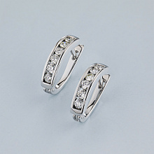14K White Gold Earrings with 12 Round-Cut Lab-Created Diamonds 0.908 CT.TW