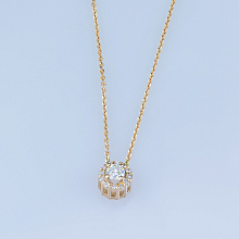 14K Yellow Gold Pendant with 13 Round-Cut Lab-Created Diamonds 0.187 CT.TW