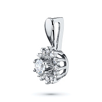 White Gold Pendant with 13 Round-Cut Lab-Created Diamonds 0.374 CT.TW - изображение 3