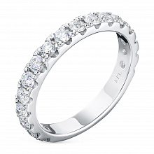 14K White Gold Ring with 17 Round-Cut Lab-Created Diamonds 0.703 CT.TW