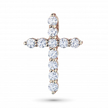 14K Rose Gold Pendant with 11 Round-Cut Lab-Created Diamonds 1.294 CT.TW