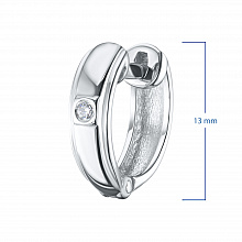 14K White Gold Earrings with 2 Round-Cut Lab-Created Diamonds 0.032 CT.TW
