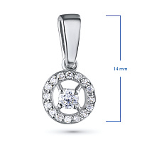 Sterling Silver Pendant with 17 Round-Cut Lab-Created Diamonds 0.145 CT.TW - изображение 4