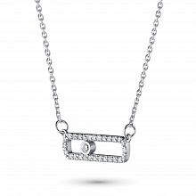 14K White Gold Necklace with 29 Round-Cut Lab-Created Diamonds 0.164 CT.TW