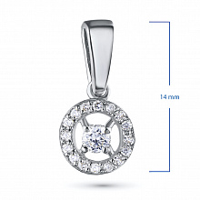 Sterling Silver Pendant with 17 Round-Cut Lab-Created Diamonds 0.145 CT.TW