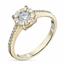 14K Yellow Gold Ring with 23 Round-Cut Lab-Created Diamonds 0.519 CT.TW