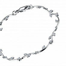 Sterling Silver Bracelet with 42 Round-Cut Lab-Created Diamonds 0.57 CT.TW