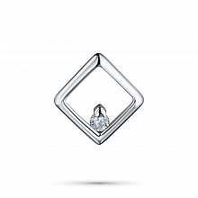 Sterling Silver Pendant with 1 Round-Cut Lab-Created Diamond 0.016 CT.TW