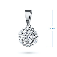 Sterling Silver Pendant with 13 Round-Cut Lab-Created Diamonds 0.276 CT.TW - изображение 2