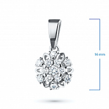 Sterling Silver Pendant with 13 Round-Cut Lab-Created Diamonds 0.272 CT.TW
