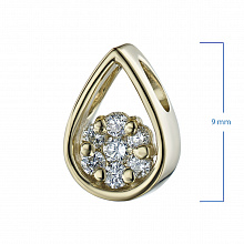 14K Yellow Gold Pendant with 7 Round-Cut Lab-Created Diamonds 0.074 CT.TW