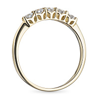 14K Yellow Gold Ring with 5 Round-Cut Lab-Created Diamonds 0.427 CT.TW - изображение 4