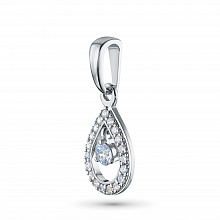Sterling Silver Pendant with 20 Round-Cut Lab-Created Diamonds 0.212 CT.TW