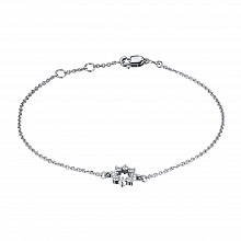 14K White Gold Bracelet with 8 Round-Cut Lab-Created Diamonds 0.13 CT.TW