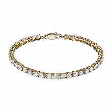 14K Yellow Gold Bracelet with 38 Round-Cut Lab-Created Diamonds 5.409 CT.TW