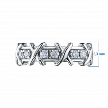 Sterling Silver Ring with 6 Round-Cut Lab-Created Diamonds 0.243 CT.TW