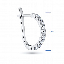 14K White Gold Earrings with 18 Round-Cut Lab-Created Diamonds 1.203 CT.TW