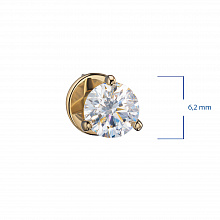 14K Yellow Gold Earring Studs with 2 Round-Cut Lab-Created Diamonds 0.663 CT.TW