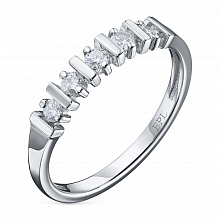 Sterling Silver Ring with 6 Round-Cut Lab-Created Diamonds 0.238 CT.TW