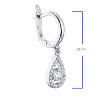 14K White Gold Earrings with 42 Round-Cut Lab-Created Diamonds 1.295 CT.TW - изображение 2