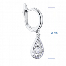 14K White Gold Earrings with 42 Round-Cut Lab-Created Diamonds 1.295 CT.TW