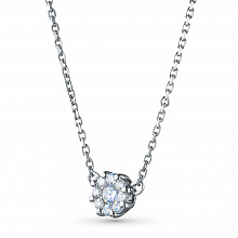 Sterling Silver Necklace with 9 Round-Cut Lab-Created Diamonds 0.214 CT.TW