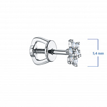 Sterling Silver Earring Studs with 14 Round-Cut Lab-Created Diamonds 0.239 CT.TW