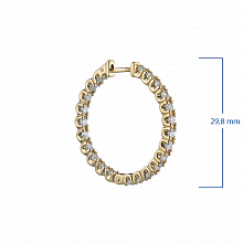 14K Yellow Gold Earrings with 46 Round-Cut Lab-Created Diamonds 3.074 CT.TW