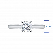 14K White Gold Ring with 1 Round-Cut Lab-Created Diamond 0.351 CT.TW