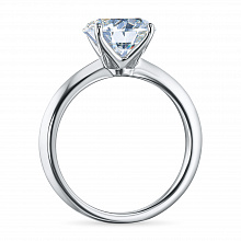 14K White Gold Ring with 1 Round-Cut Lab-Created Diamond 2.023 CT.TW