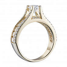 14K Yellow Gold Ring with 72 Round-Cut Lab-Created Diamonds 1.334 CT.TW
