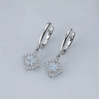 14K White Gold Earrings with 34 Round-Cut Lab-Created Diamonds 0.777 CT.TW - изображение 4