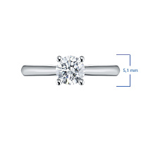 14K White Gold Ring with 1 Round-Cut Lab-Created Diamond 0.579 CT.TW - изображение 2